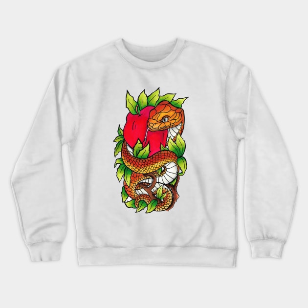 Snake and apple Crewneck Sweatshirt by Eikia